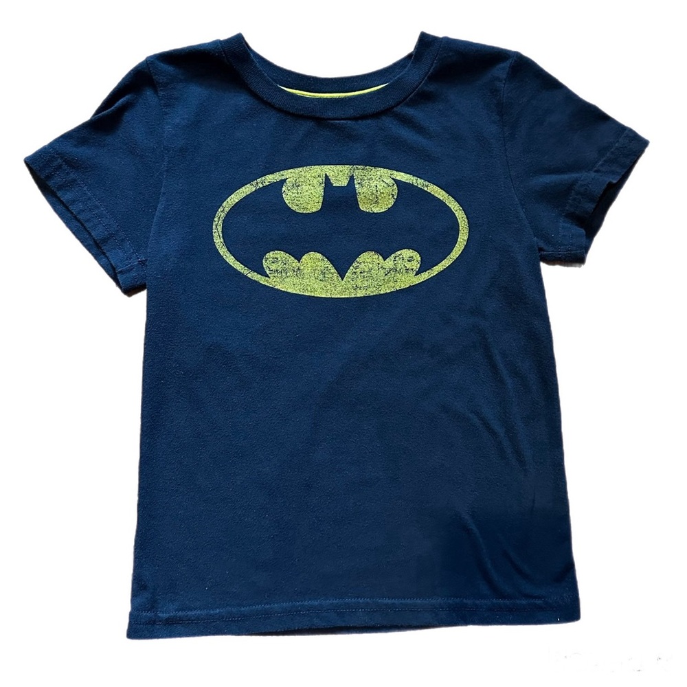 Toddler Batman Logo T-Shirt 4T – Navy & Yellow Graphic Tee